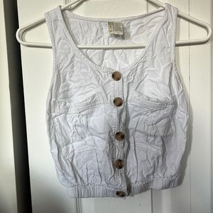 Japna XS white cotton button up tank top